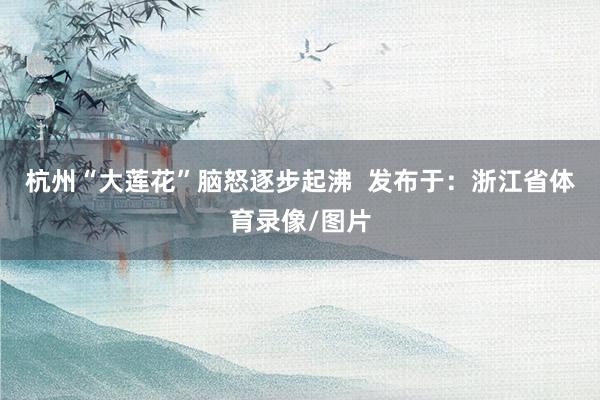 杭州“大莲花”脑怒逐步起沸  发布于：浙江省体育录像/图片