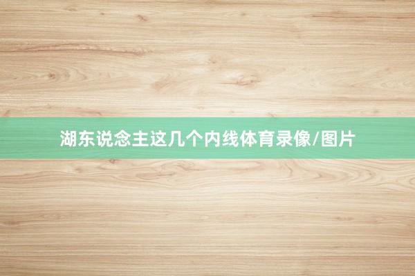 湖东说念主这几个内线体育录像/图片