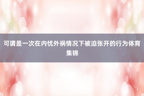 可谓是一次在内忧外祸情况下被迫张开的行为体育集锦