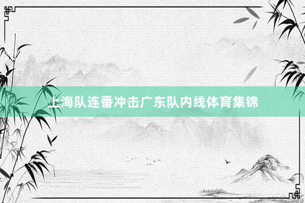 上海队连番冲击广东队内线体育集锦