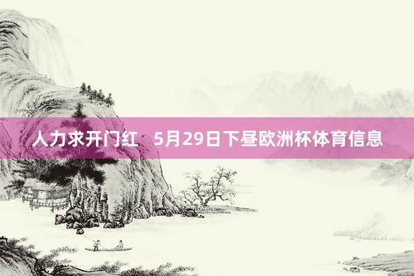 人力求开门红   5月29日下昼欧洲杯体育信息