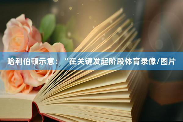哈利伯顿示意：“在关键发起阶段体育录像/图片
