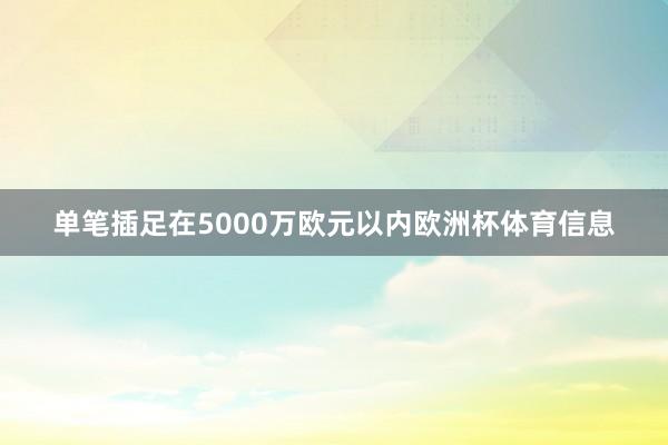 单笔插足在5000万欧元以内欧洲杯体育信息