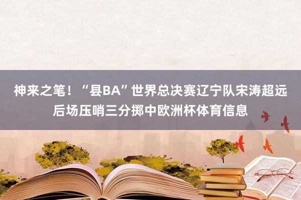 神来之笔!“县BA”世界总决赛辽宁队宋涛超远后场压哨三分掷中欧洲杯体育信息