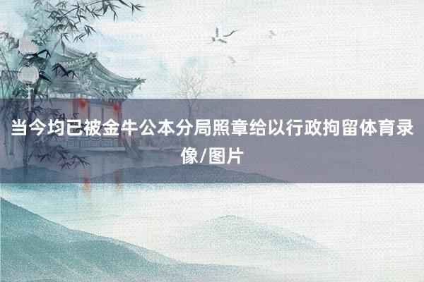 当今均已被金牛公本分局照章给以行政拘留体育录像/图片