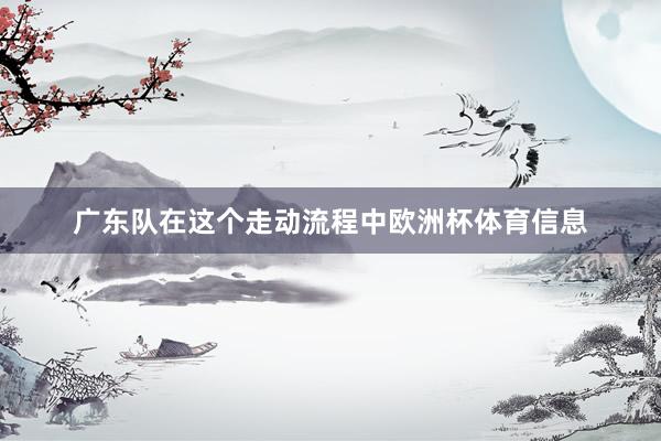 广东队在这个走动流程中欧洲杯体育信息