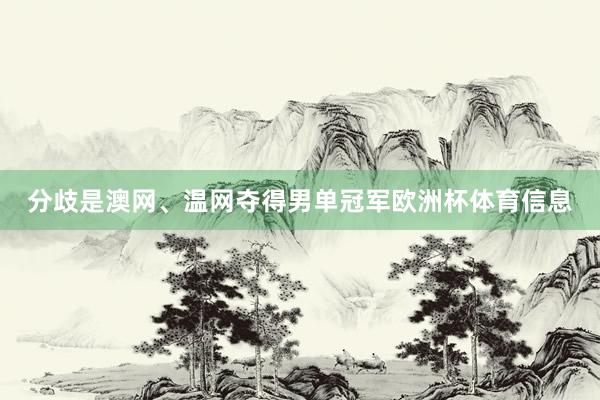 分歧是澳网、温网夺得男单冠军欧洲杯体育信息
