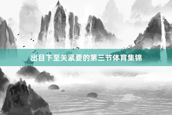 出目下至关紧要的第三节体育集锦