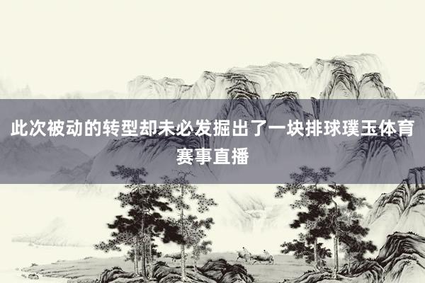 此次被动的转型却未必发掘出了一块排球璞玉体育赛事直播