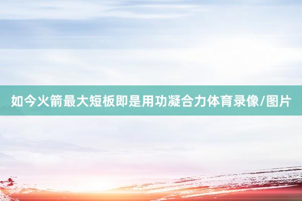 如今火箭最大短板即是用功凝合力体育录像/图片