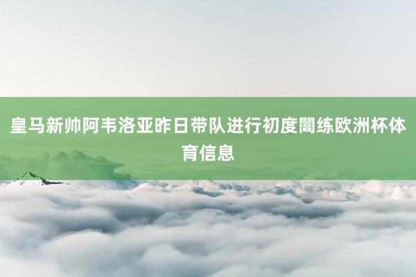 皇马新帅阿韦洛亚昨日带队进行初度闇练欧洲杯体育信息