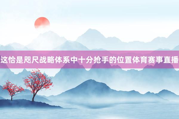 这恰是咫尺战略体系中十分抢手的位置体育赛事直播