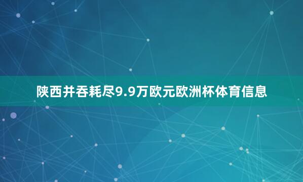 陕西并吞耗尽9.9万欧元欧洲杯体育信息