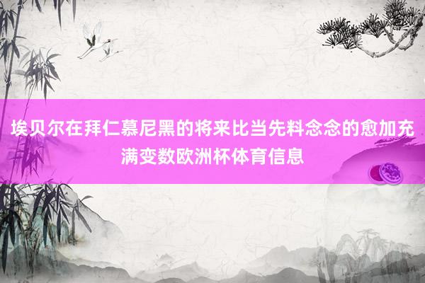 埃贝尔在拜仁慕尼黑的将来比当先料念念的愈加充满变数欧洲杯体育信息