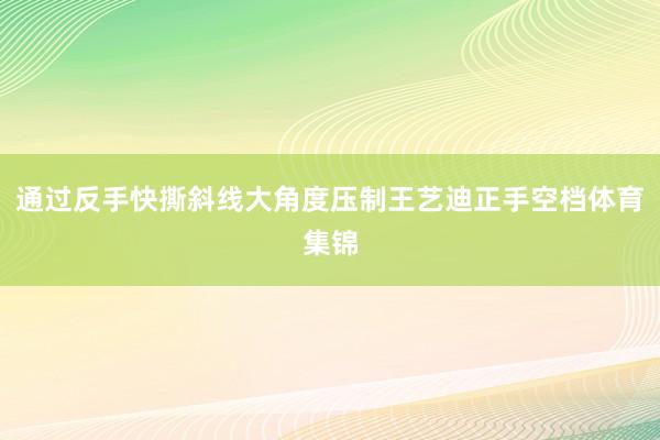 通过反手快撕斜线大角度压制王艺迪正手空档体育集锦