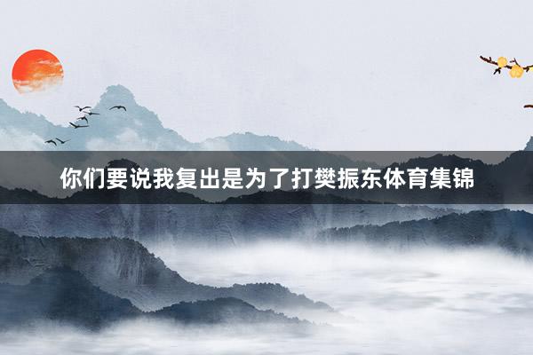 你们要说我复出是为了打樊振东体育集锦
