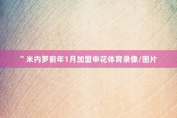 ”米内罗前年1月加盟申花体育录像/图片